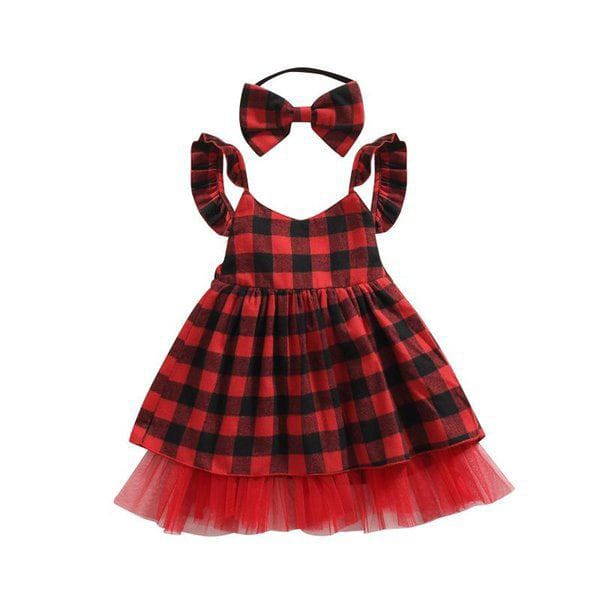 Vestido a cuadros con tul